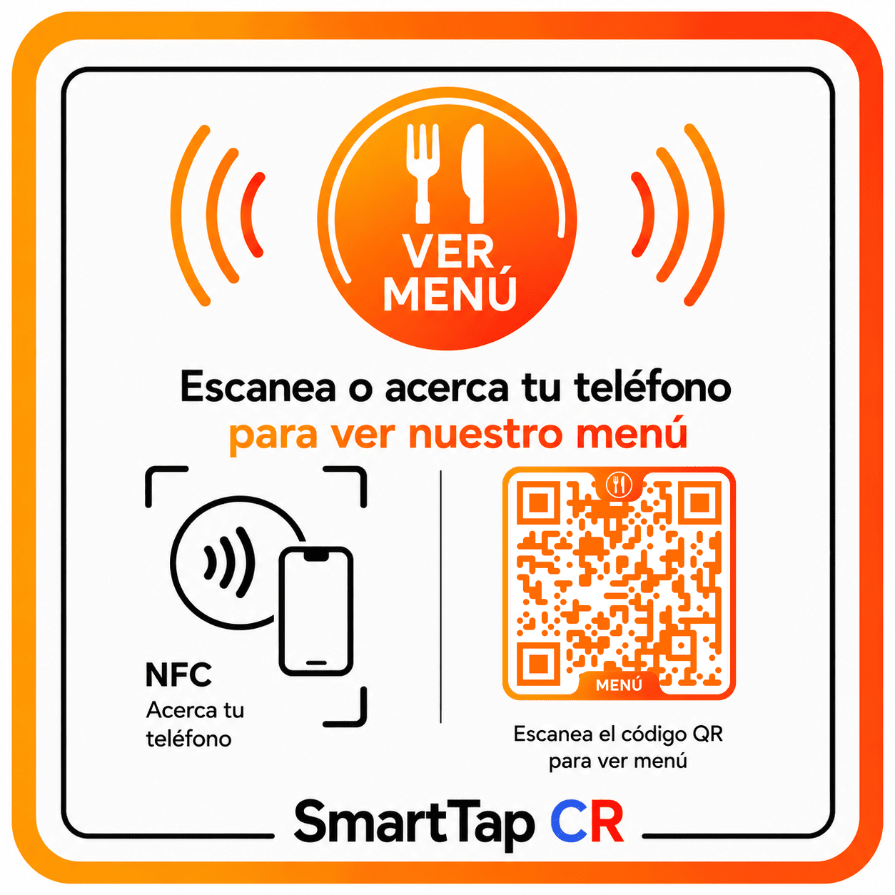 Menú digital SmartTap CR
