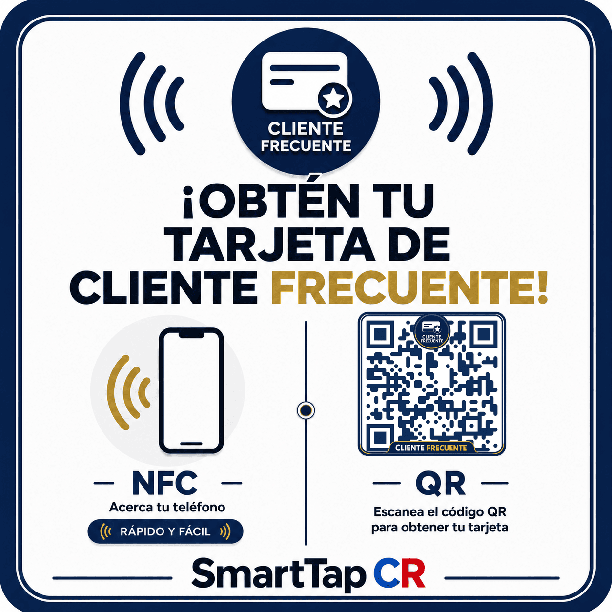 Cliente frecuente SmartTap CR tamaño 20 por 20